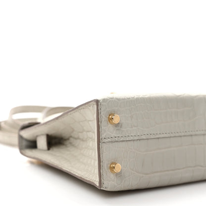Hermes Matte Alligator Mini Kelly Sellier 20 Beton 7 of 9