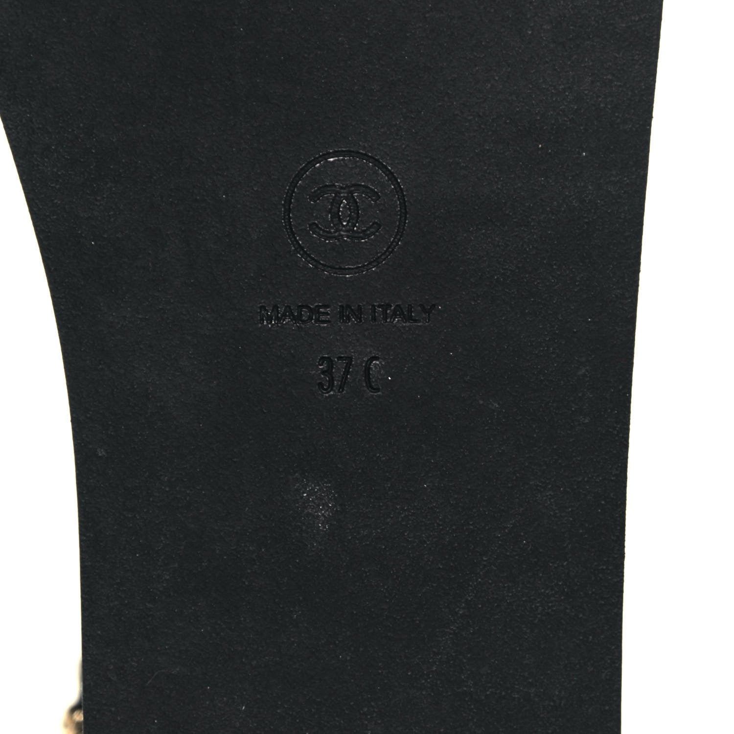 Chanel Lambskin Chain Sandals 37 Black 6 of 8