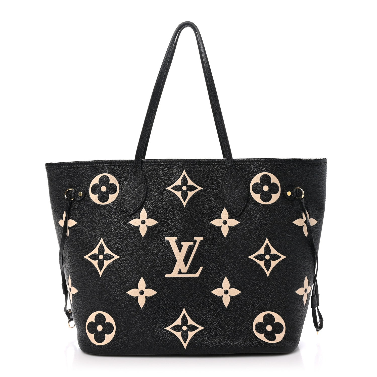 Louis Vuitton Empreinte Monogram Giant Neverfull MM Black Beige 1 of 9
