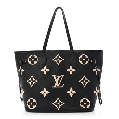 Louis Vuitton Empreinte Monogram Giant Neverfull MM Black Beige 1 of 9