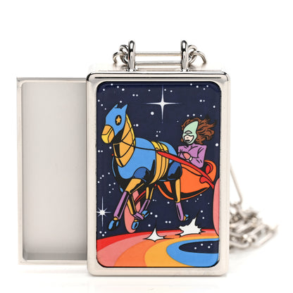Hermes Palladium Enamel Space Derby Dream Box Necklace 4 of 7