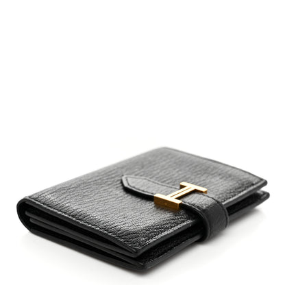 Hermes Chevre Mysore Bearn Card Holder Wallet Black 4 of 8