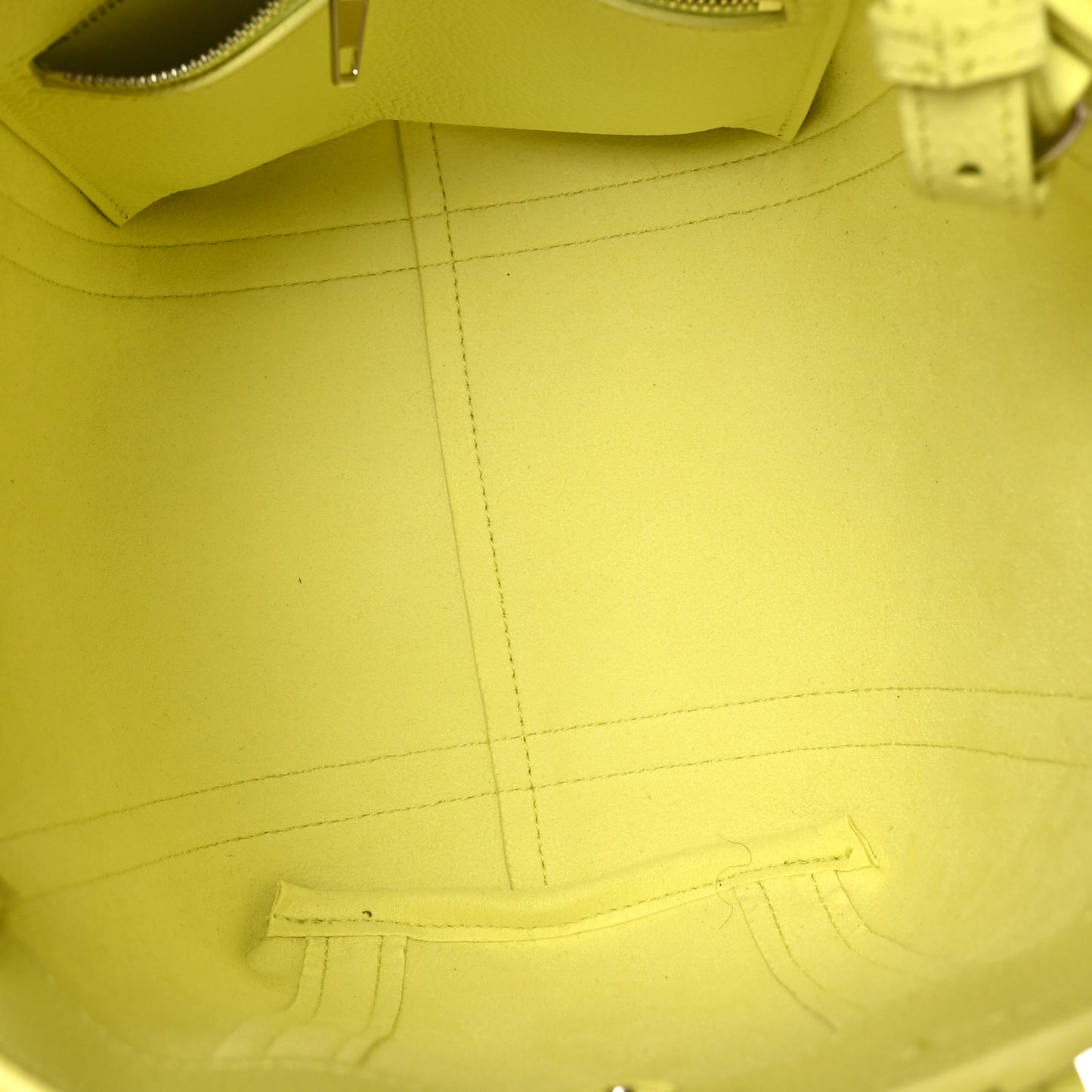 Grained Calfskin XS Everyday North South Shoulder Tote Bag Lemon