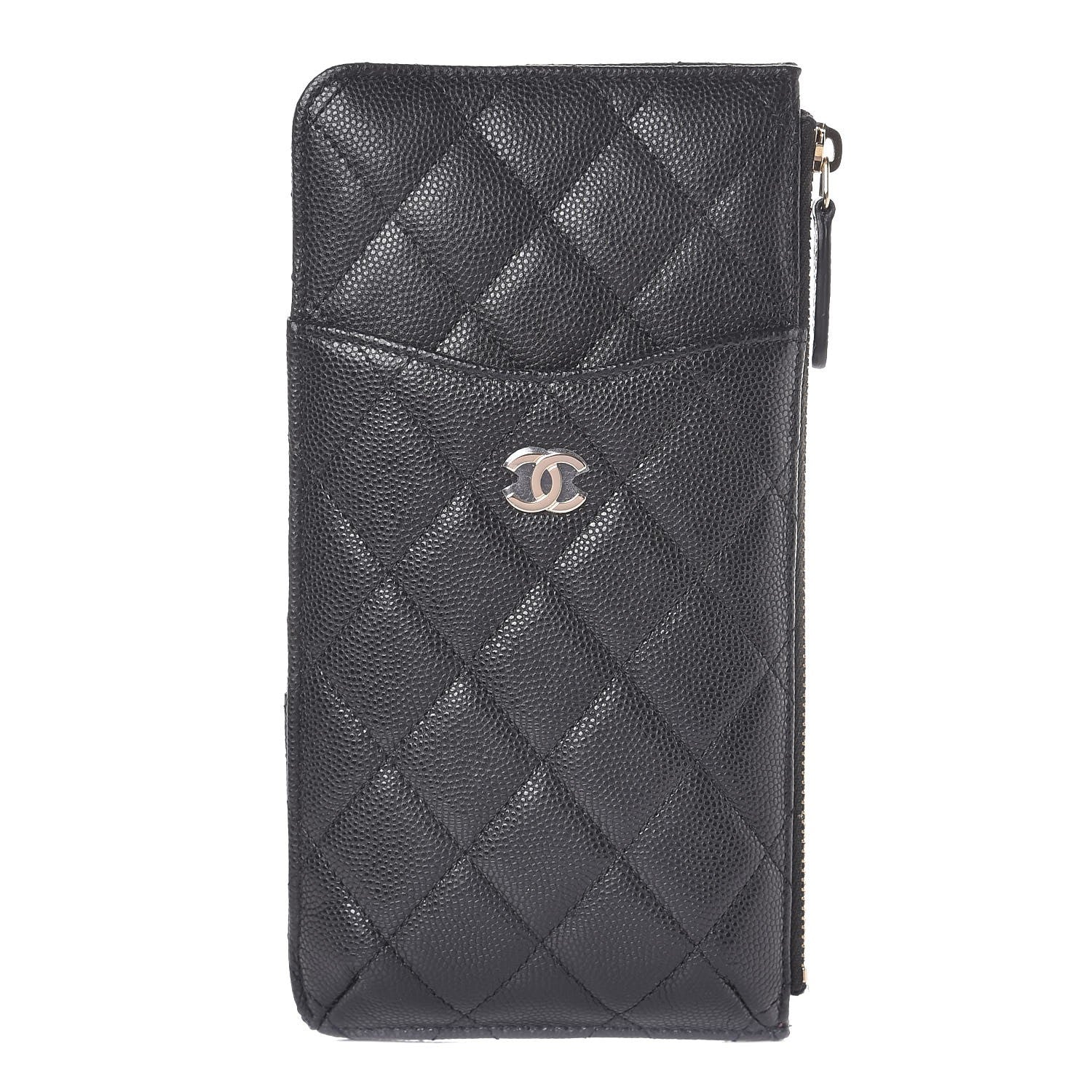 Chanel Caviar Quilted Classic Flat Wallet Pouch Black 1 of 7