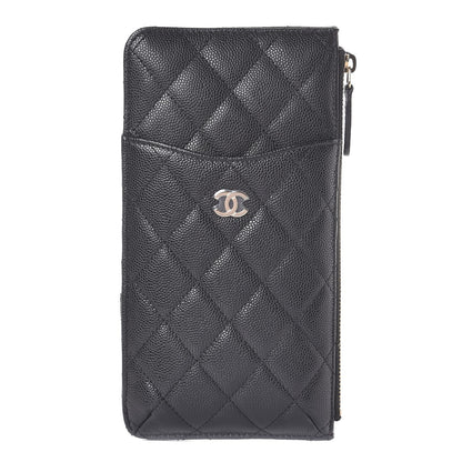 Chanel Caviar Quilted Classic Flat Wallet Pouch Black 1 of 7