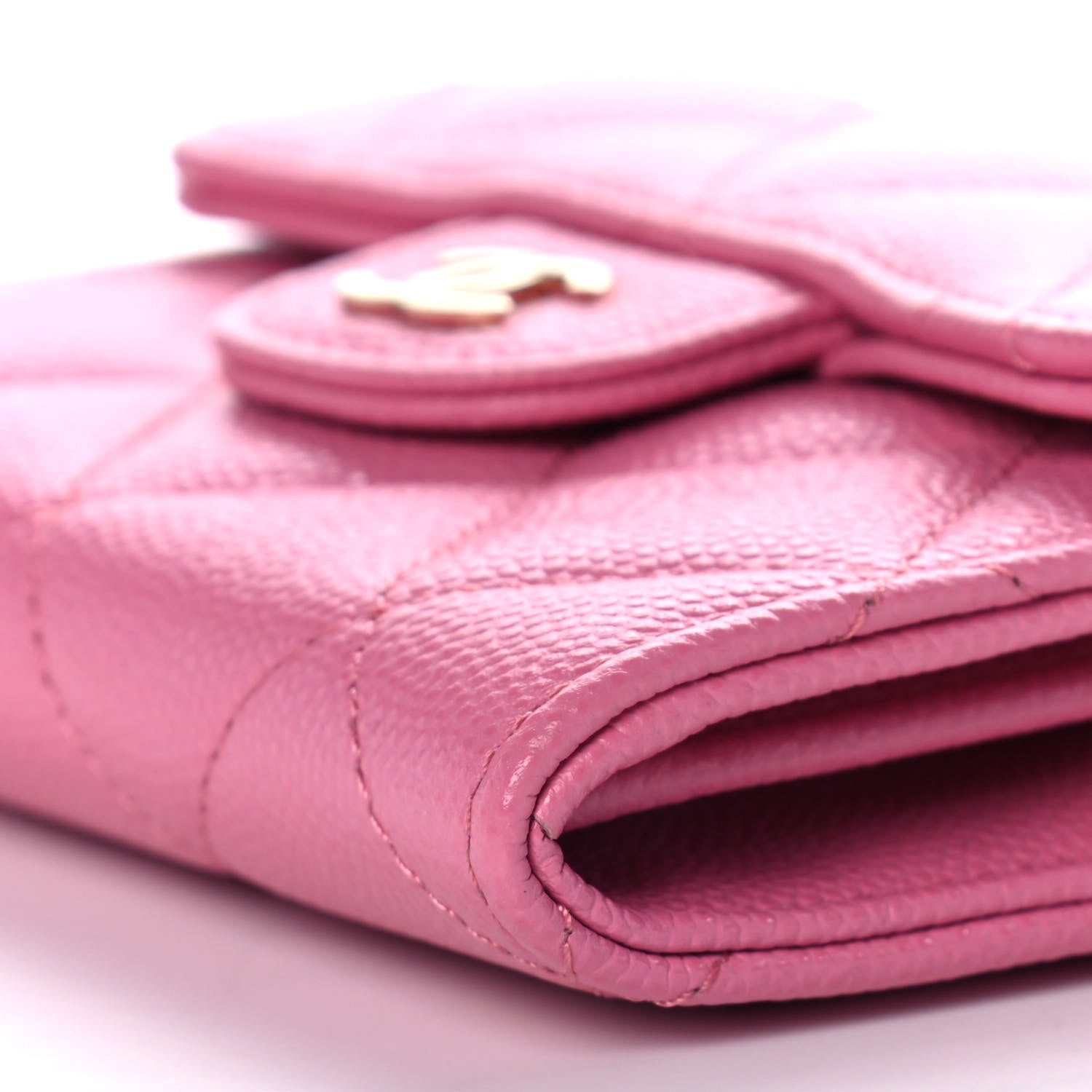 Chanel Caviar Quilted Flap Card Holder On Chain Pink 9 of 10