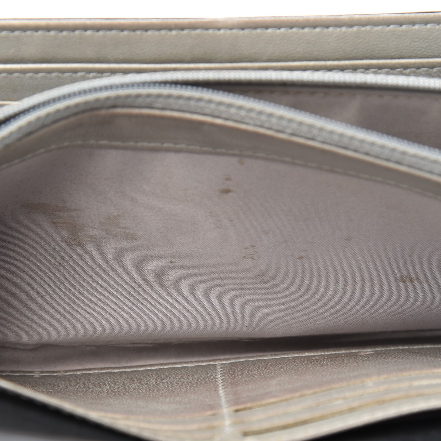 Lambskin Camellia Embossed Large Gusset Flap Wallet Black