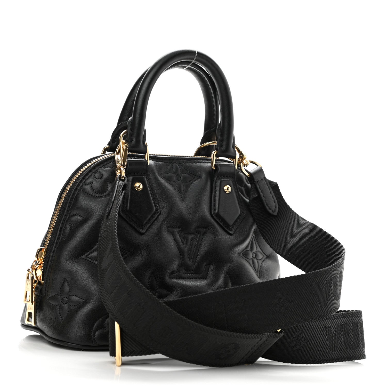 Louis Vuitton Calfskin Bubblegram Alma BB Black 3 of 7
