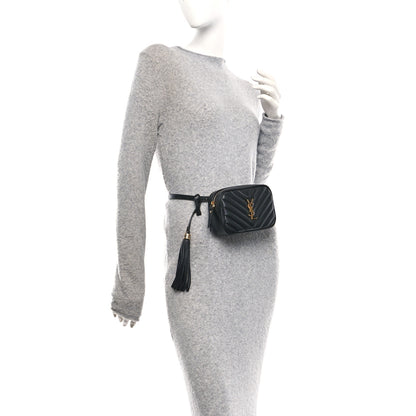 Saint Laurent Calfskin Matelasse Monogram Lou Belt Bag Black Black 2 of 9