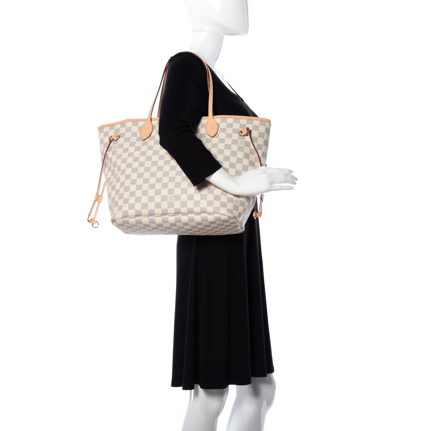 Louis Vuitton Damier Azur Neo Neverfull MM Rose Ballerine 2 of 8