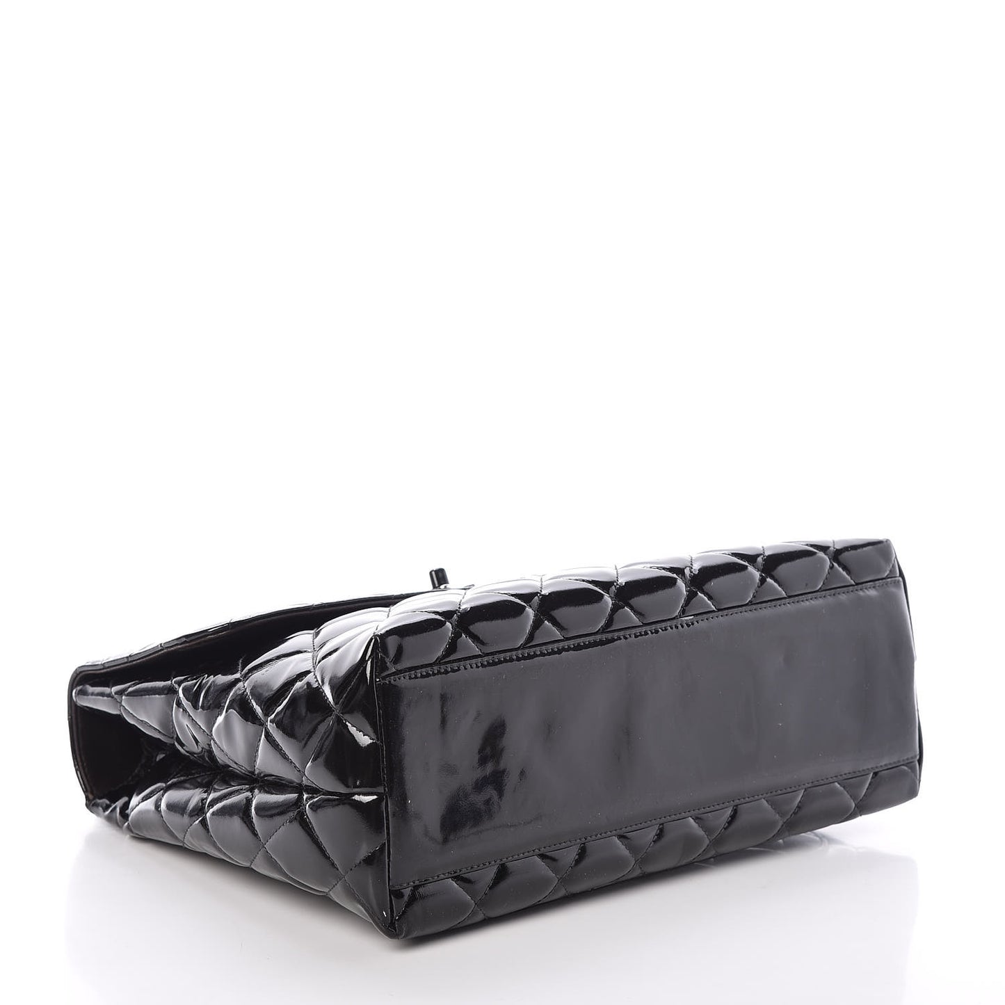 Patent Quilted Jumbo Kelly Flap Black
