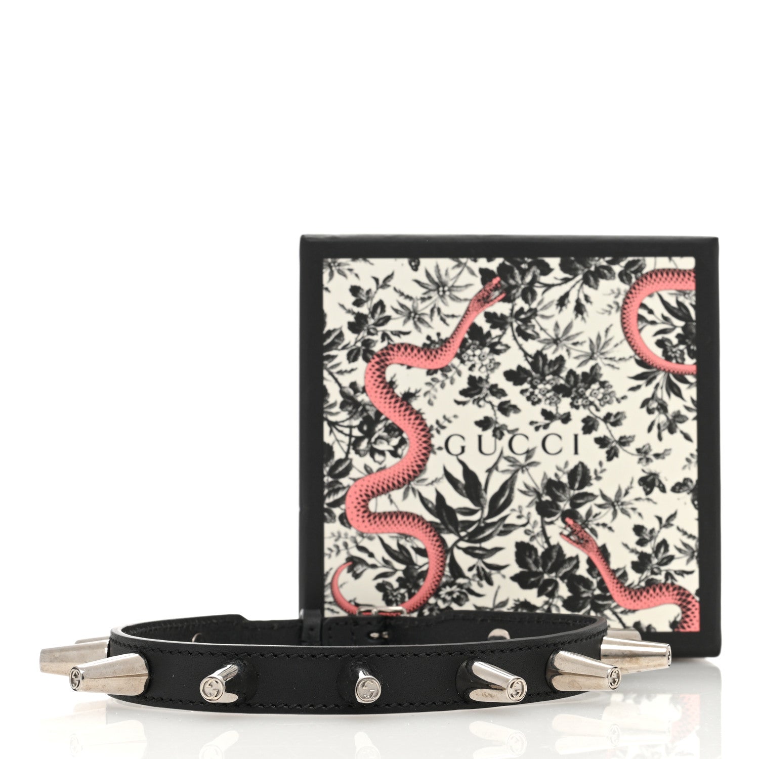 Gucci Calfskin Metal Studded Spike Choker Black 5 of 5