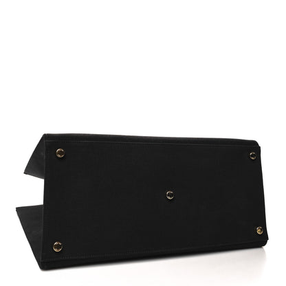 Fendi X VERSACE Cotton Canvas Cuoio Romano Fendace Logo Embroidered Signature Shopping Tote Black Gold 4 of 14