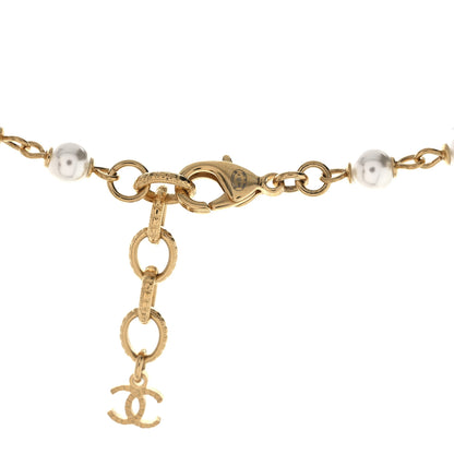 Chanel Pearl Crystal 90's Icon CC Necklace Gold 5 of 7