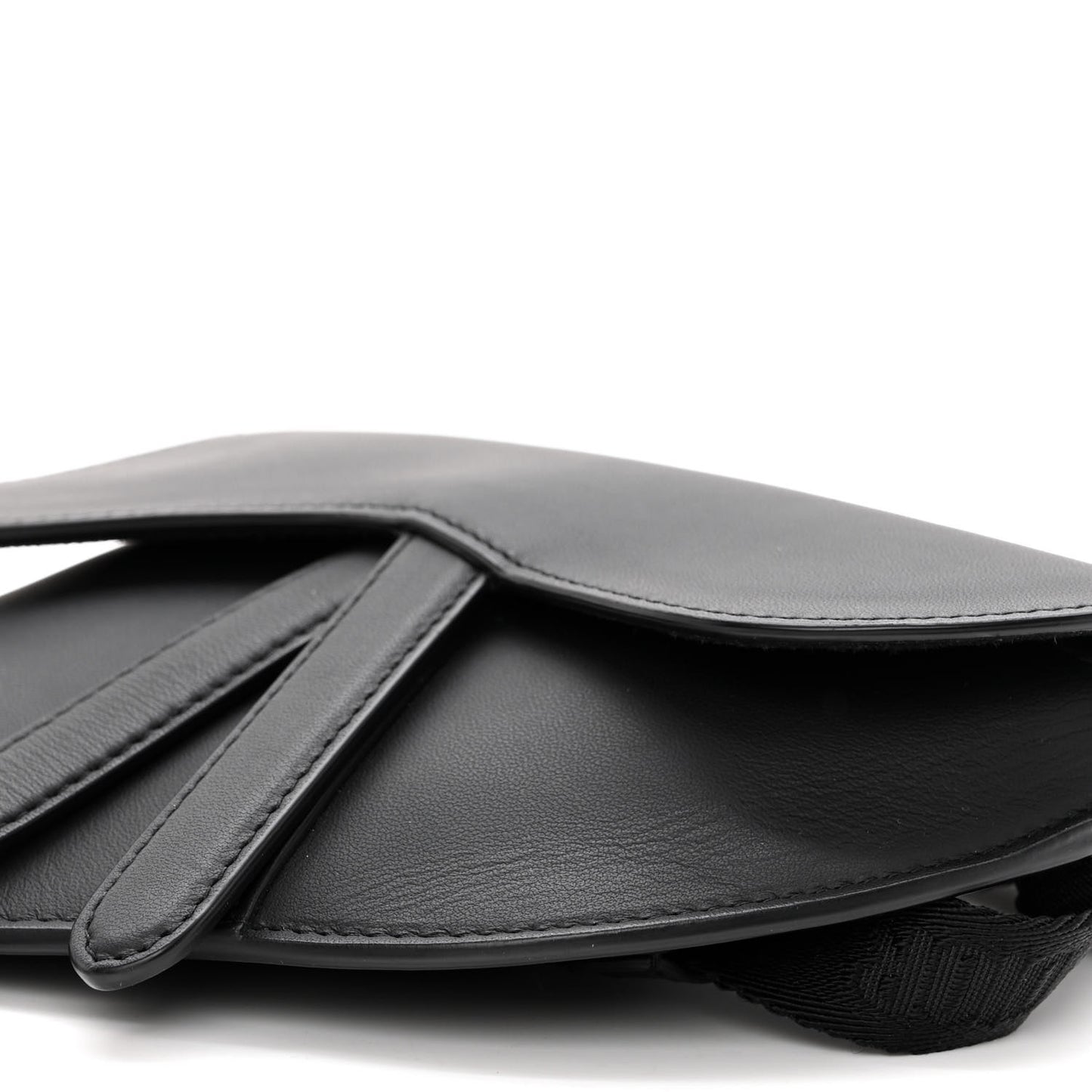Ultra Matte Calfskin Saddle Belt Bag Black