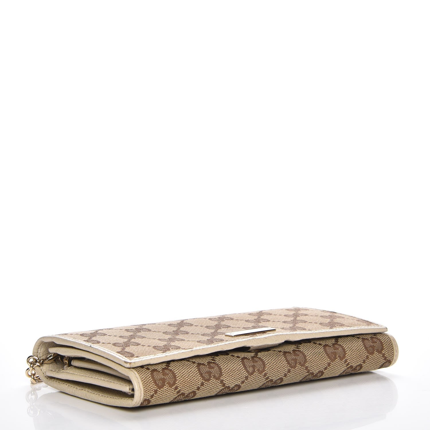 Gucci Monogram Metal Bar Chain Wallet Beige 4 of 8