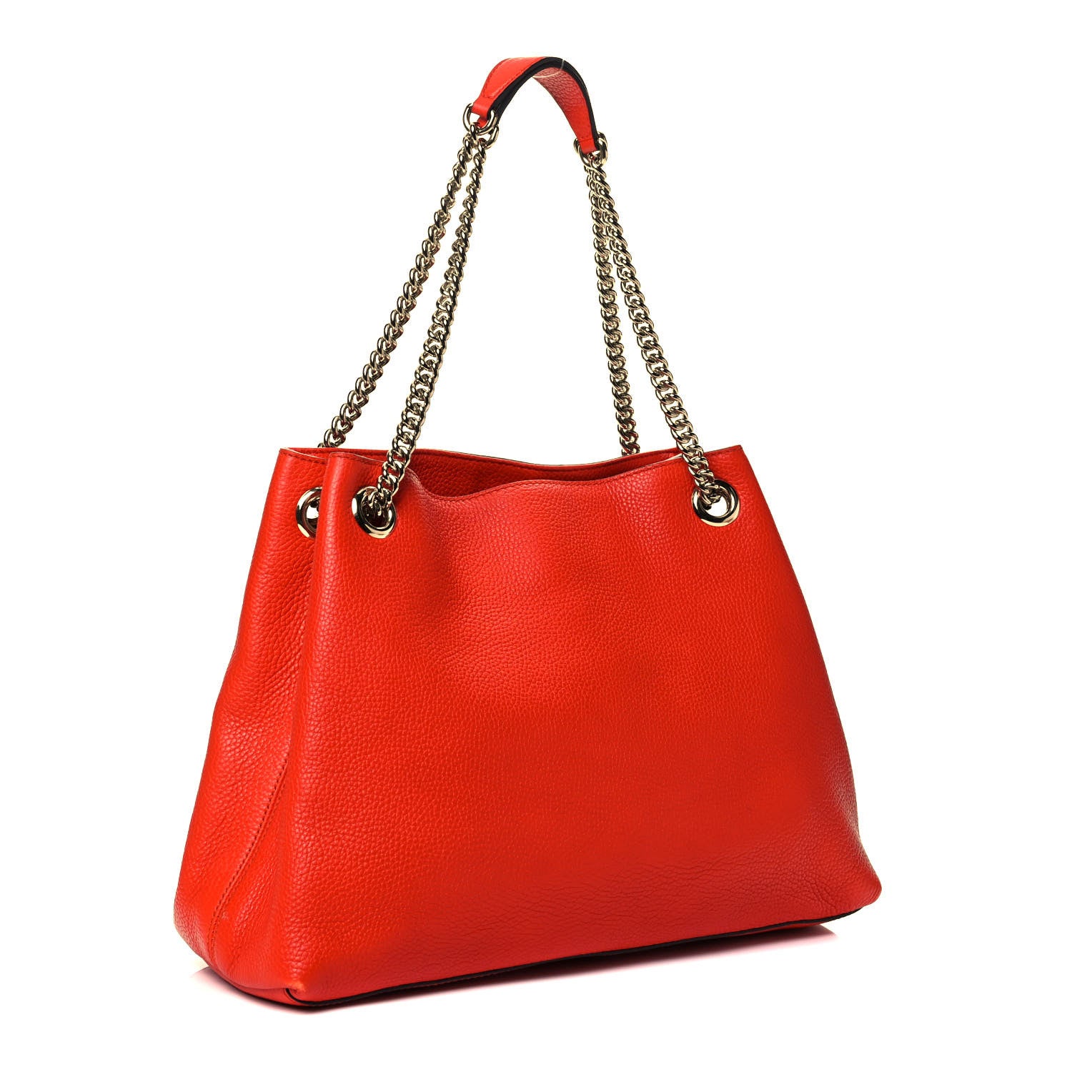 Gucci Pebbled Calfskin Medium Soho Chain Shoulder Bag Sun Orange 2 of 5
