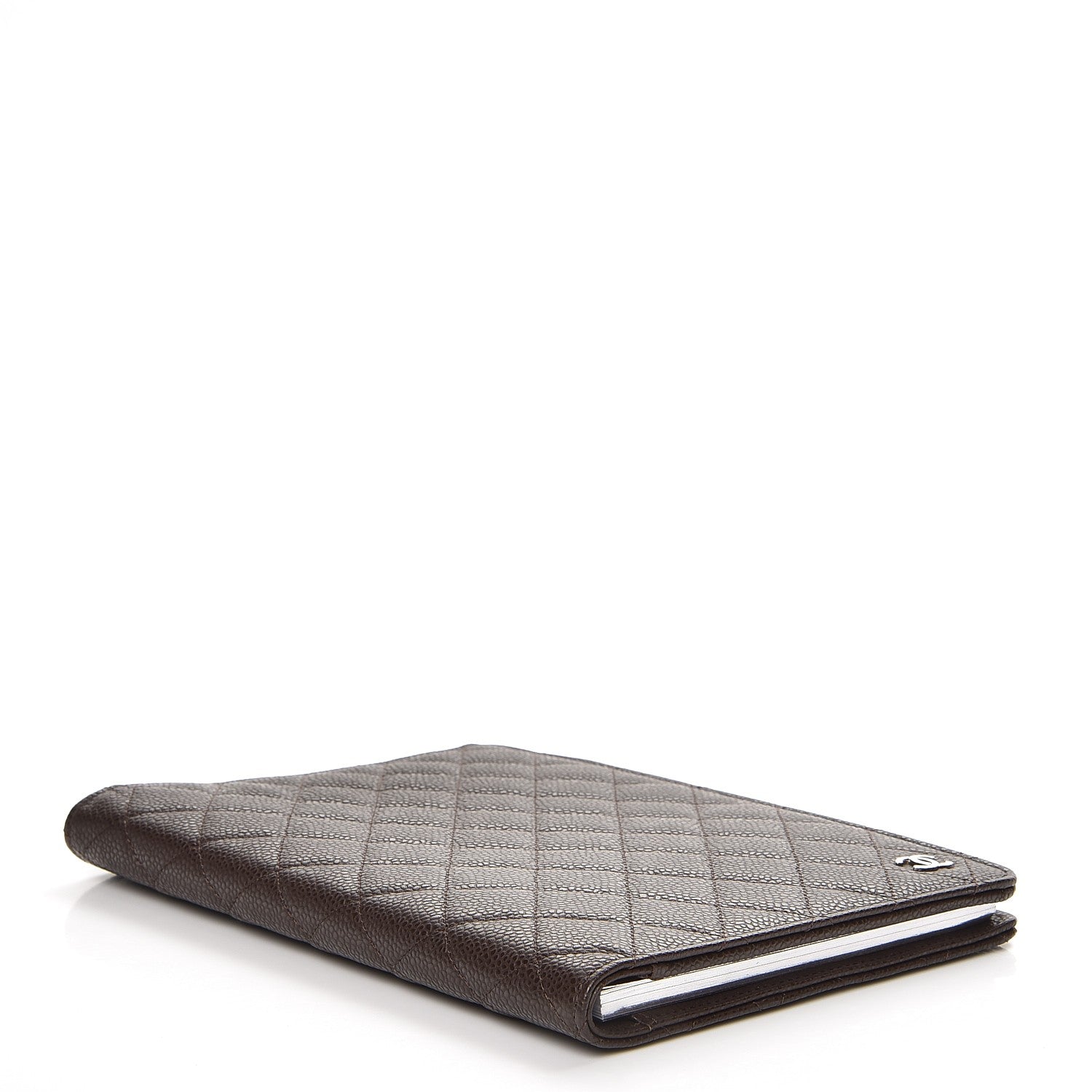 Chanel Caviar Quilted Notebook Agenda Cover Brown 4 of 9
