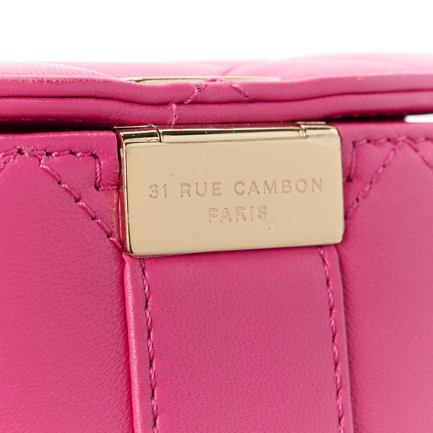 Chanel Lambskin Resin Elegant Chain Vanity Case Dark Pink 10 of 16
