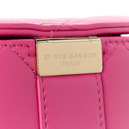 Chanel Lambskin Resin Elegant Chain Vanity Case Dark Pink 10 of 16