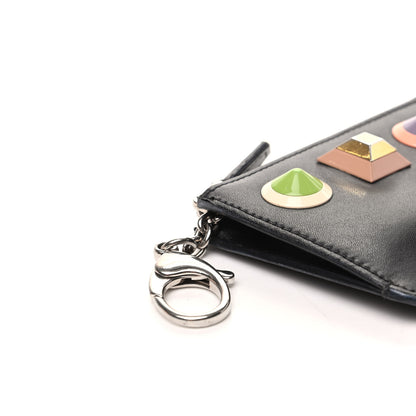 Fendi Vitello Liberty Studded Large Key Case Pouch Black Multicolor 8 of 8