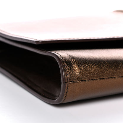 Saint Laurent Metallic Calfskin Monogram Large Belle De Jour Clutch Bronze 8 of 12