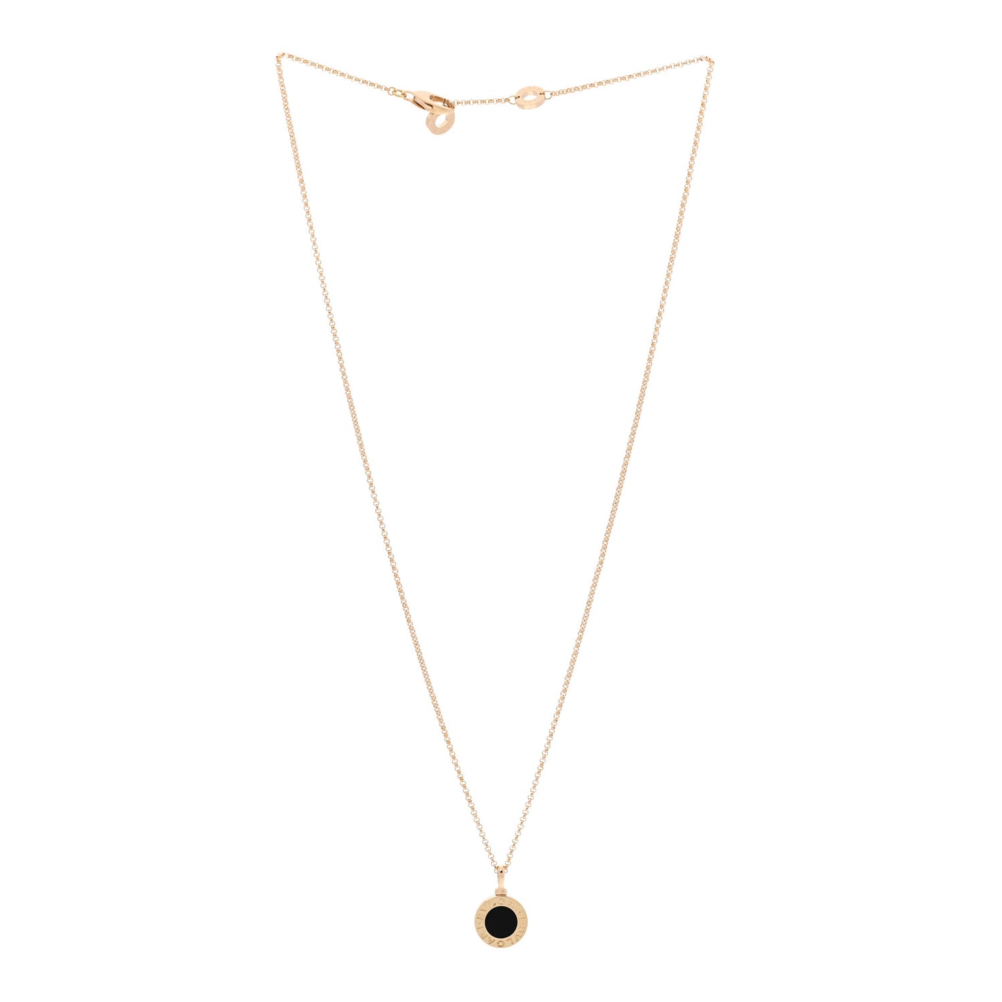18K Yellow Gold Black Onyx BVLGARI BVLGARI Pendant Necklace