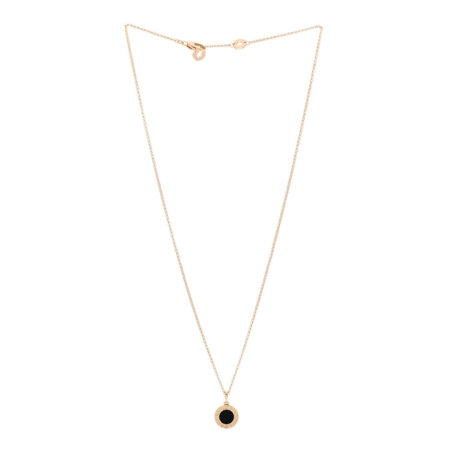 Bulgari 18K Yellow Gold Black Onyx BVLGARI BVLGARI Pendant Necklace 3 of 6