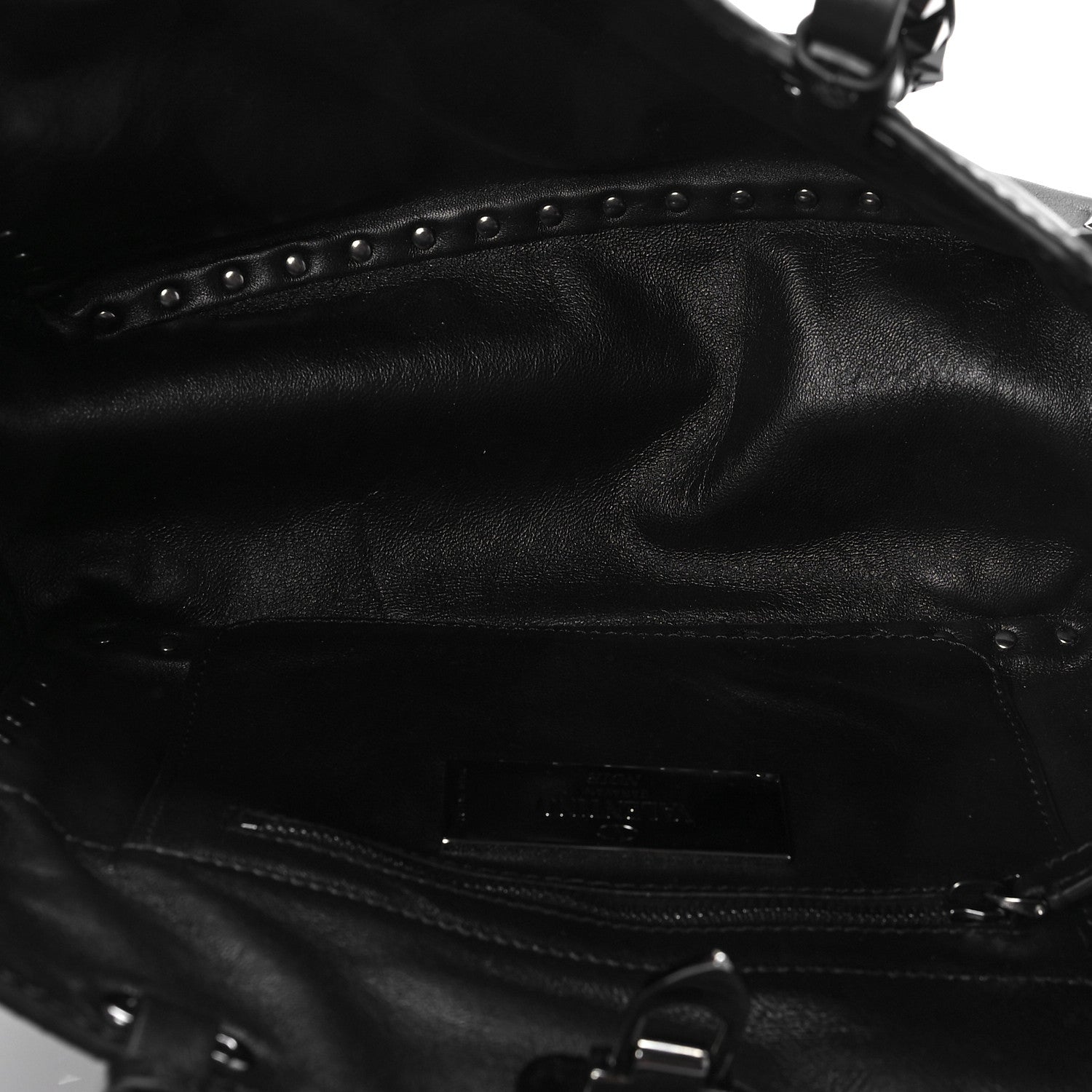 Valentino Garavani Vitello Small Rockstud Tote Black 5 of 7