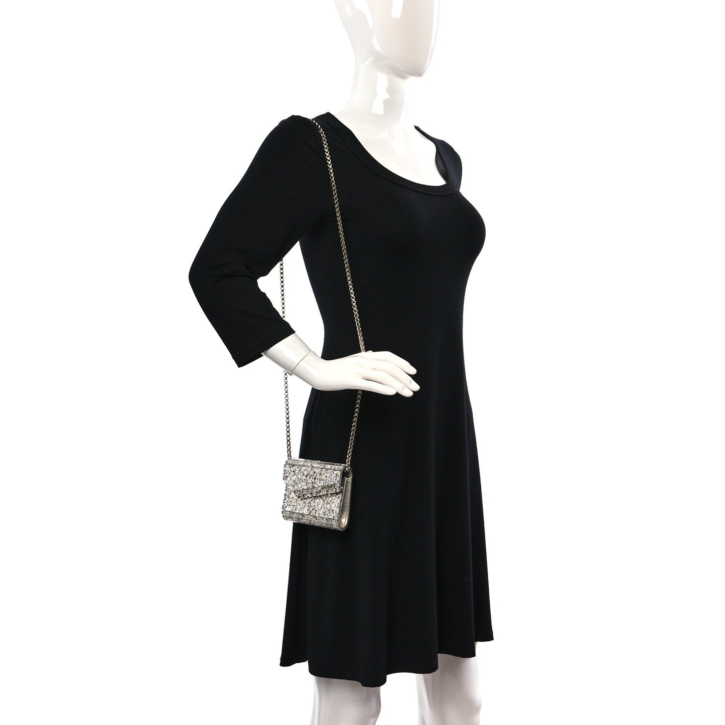 Acrylic Coarse Glitter Micro Candy Clutch Champagne