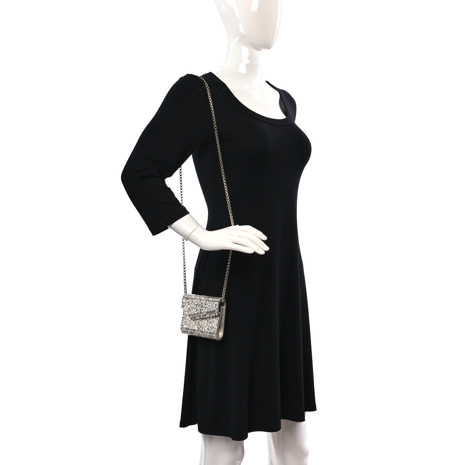 Jimmy Choo Acrylic Coarse Glitter Micro Candy Clutch Champagne 3 of 9