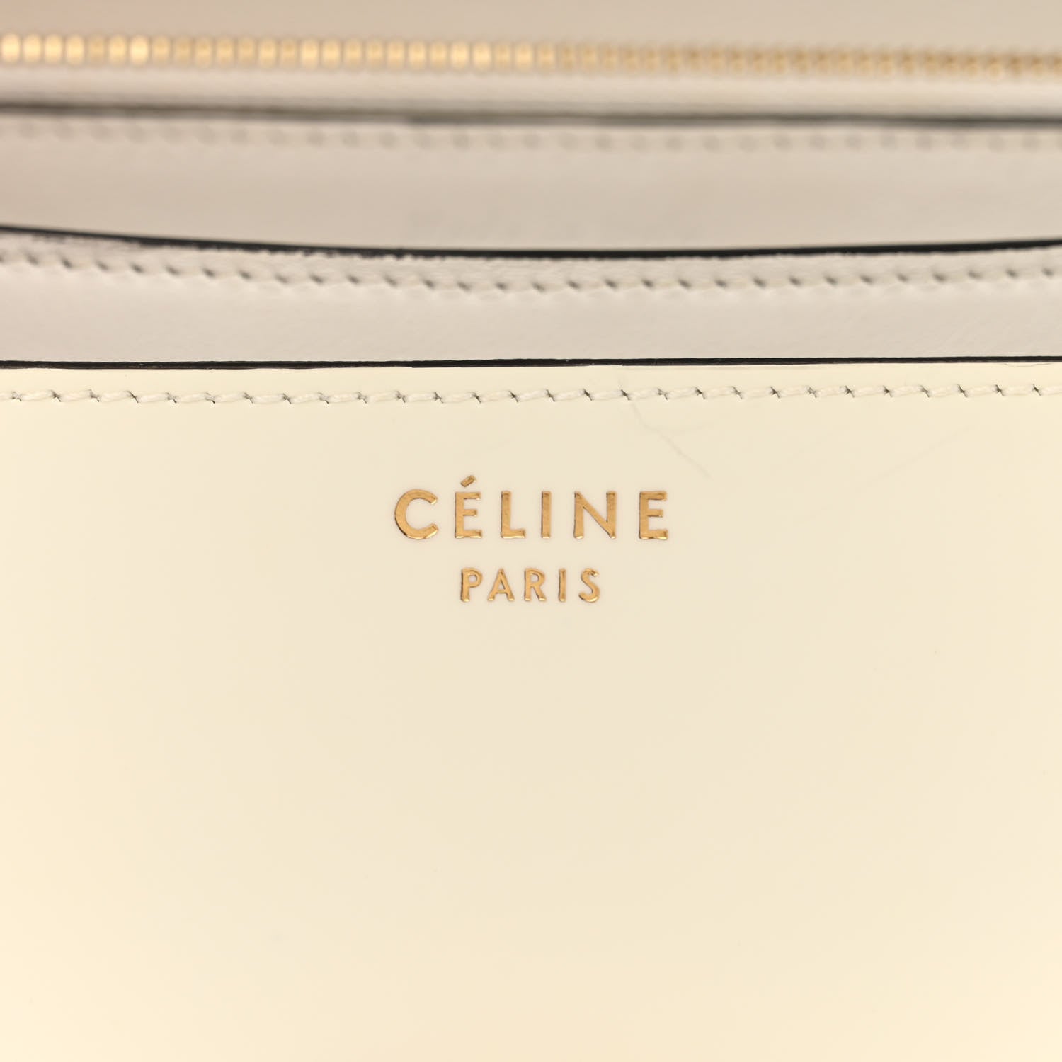 Celine Spazzolato Calfskin Medium Classic Box Flap Bag White 6 of 16
