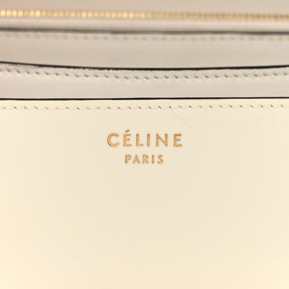 Celine Spazzolato Calfskin Medium Classic Box Flap Bag White 6 of 16