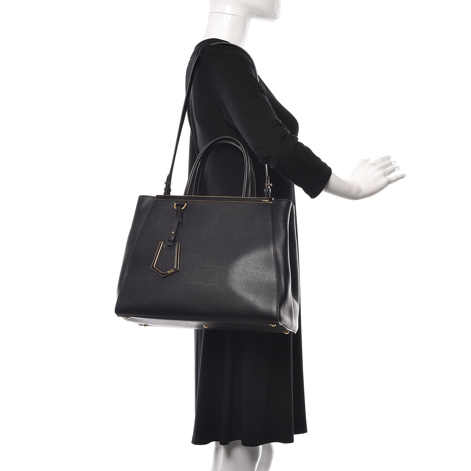 Fendi Vitello Elite Regular 2Jours Tote Black 2 of 11
