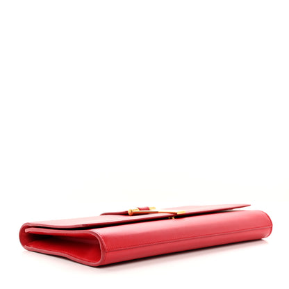 Saint Laurent Calfskin Classic Y Ligne Clutch Red 4 of 13