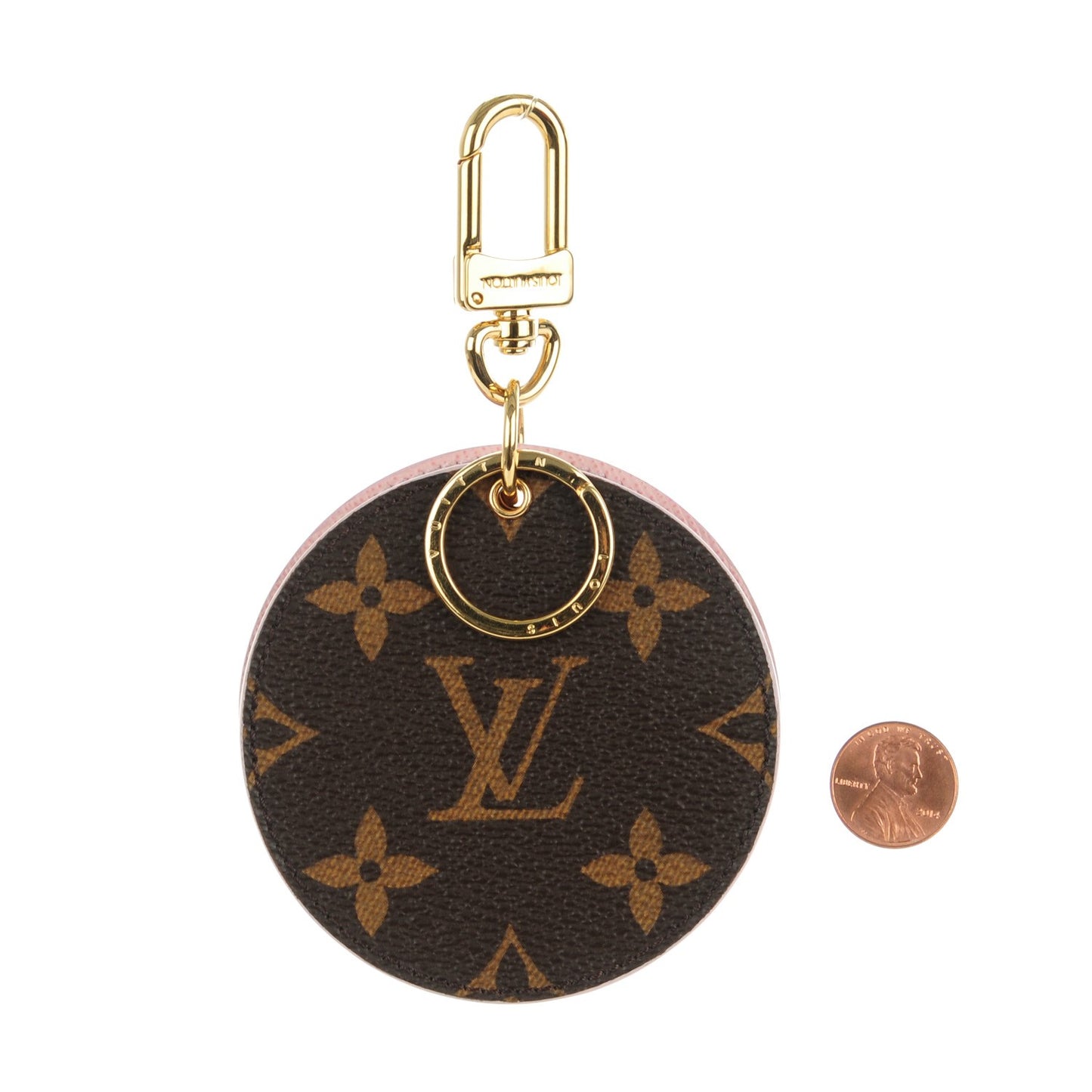 Monogram LV Mirror Bag Charm Key Holder Rose Ballerine