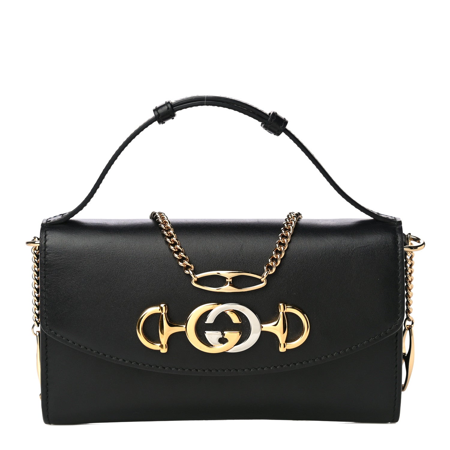 Gucci Smooth Calfskin Mini Zumi Shoulder Bag Black 1 of 16