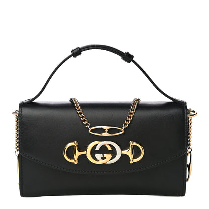 Gucci Smooth Calfskin Mini Zumi Shoulder Bag Black 1 of 16