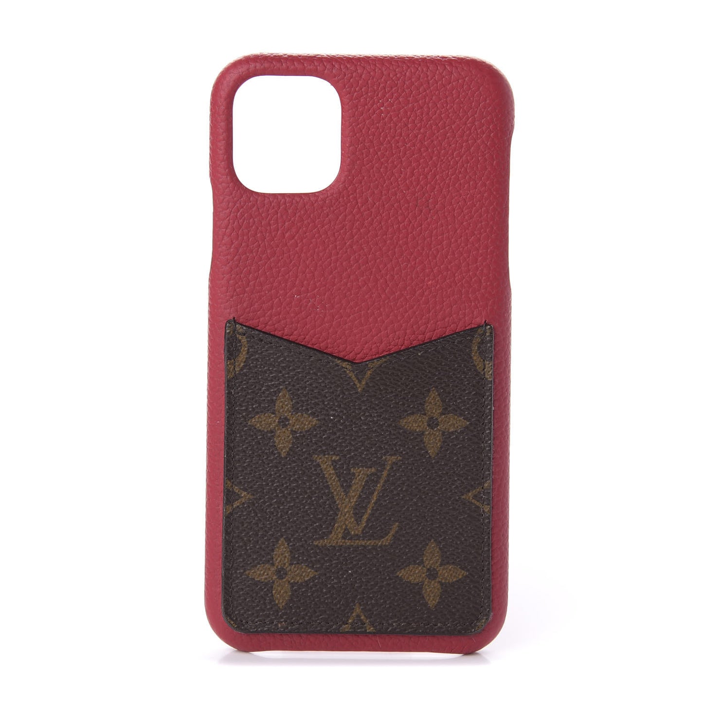 Calfskin Monogram iPhone 11 Pro Max Bumper Scarlet
