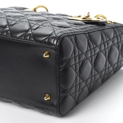 Christian Dior Lambskin Cannage Medium Lady Dior Black 6 of 9