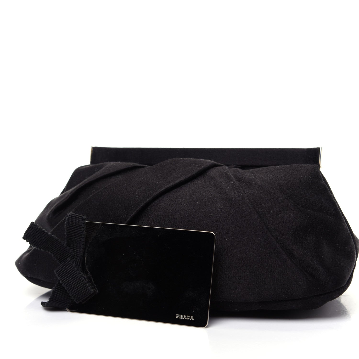 Prada Satin Stones Clutch Black 11 of 12