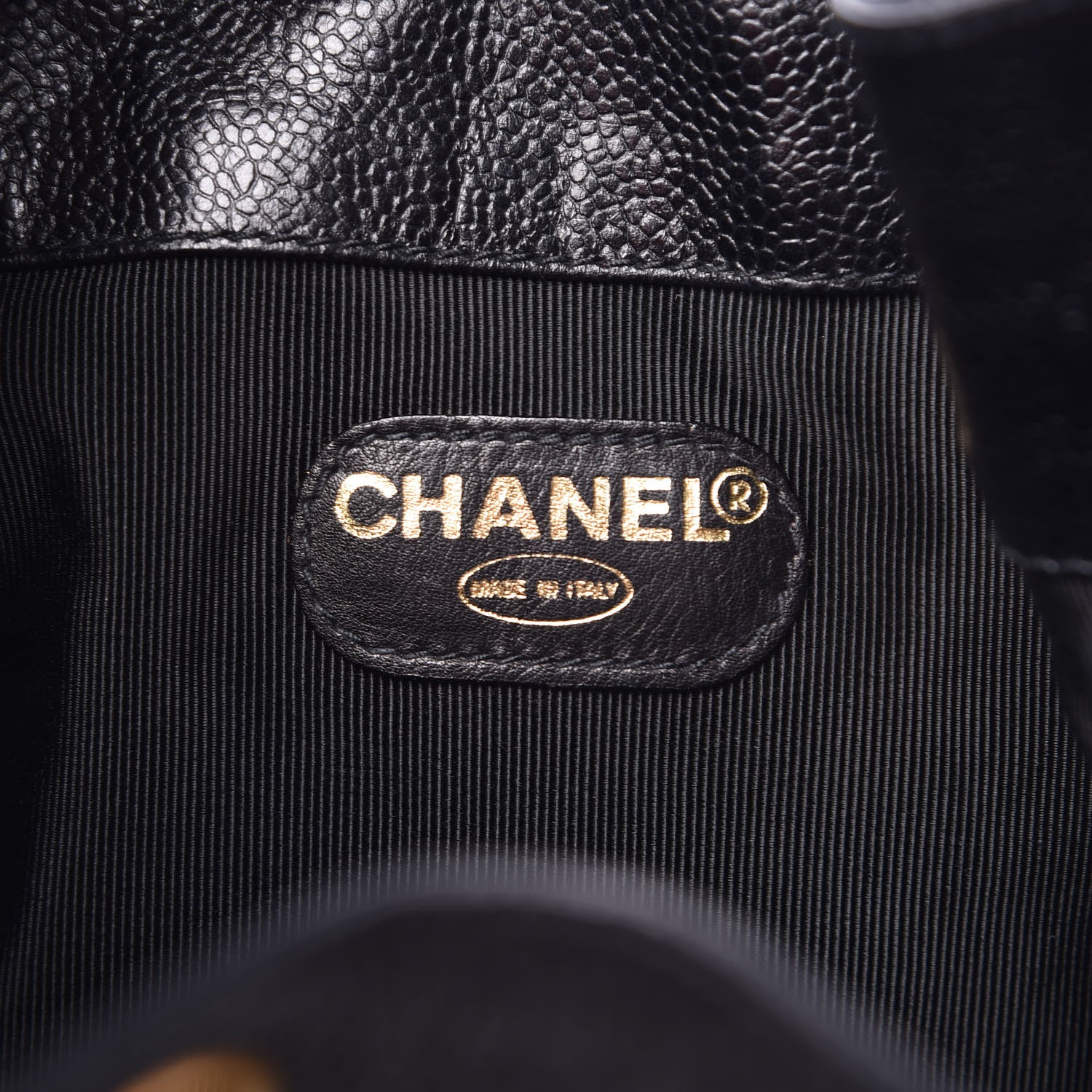Chanel Caviar CC Drawstring Shoulder Bag Black 7 of 11