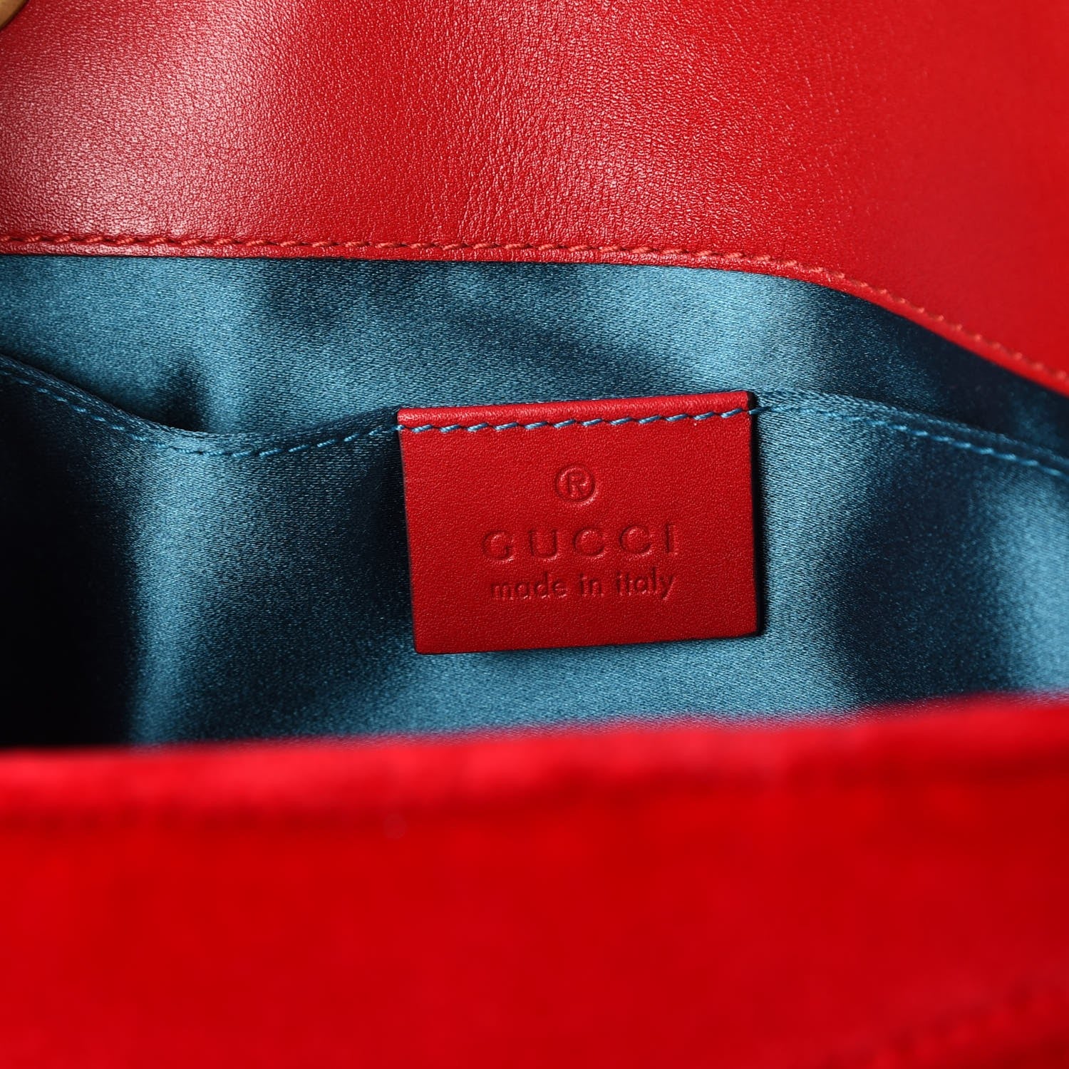 Gucci Velvet Matelasse Mini GG Marmont Shoulder Bag Hibiscus Red 6 of 8