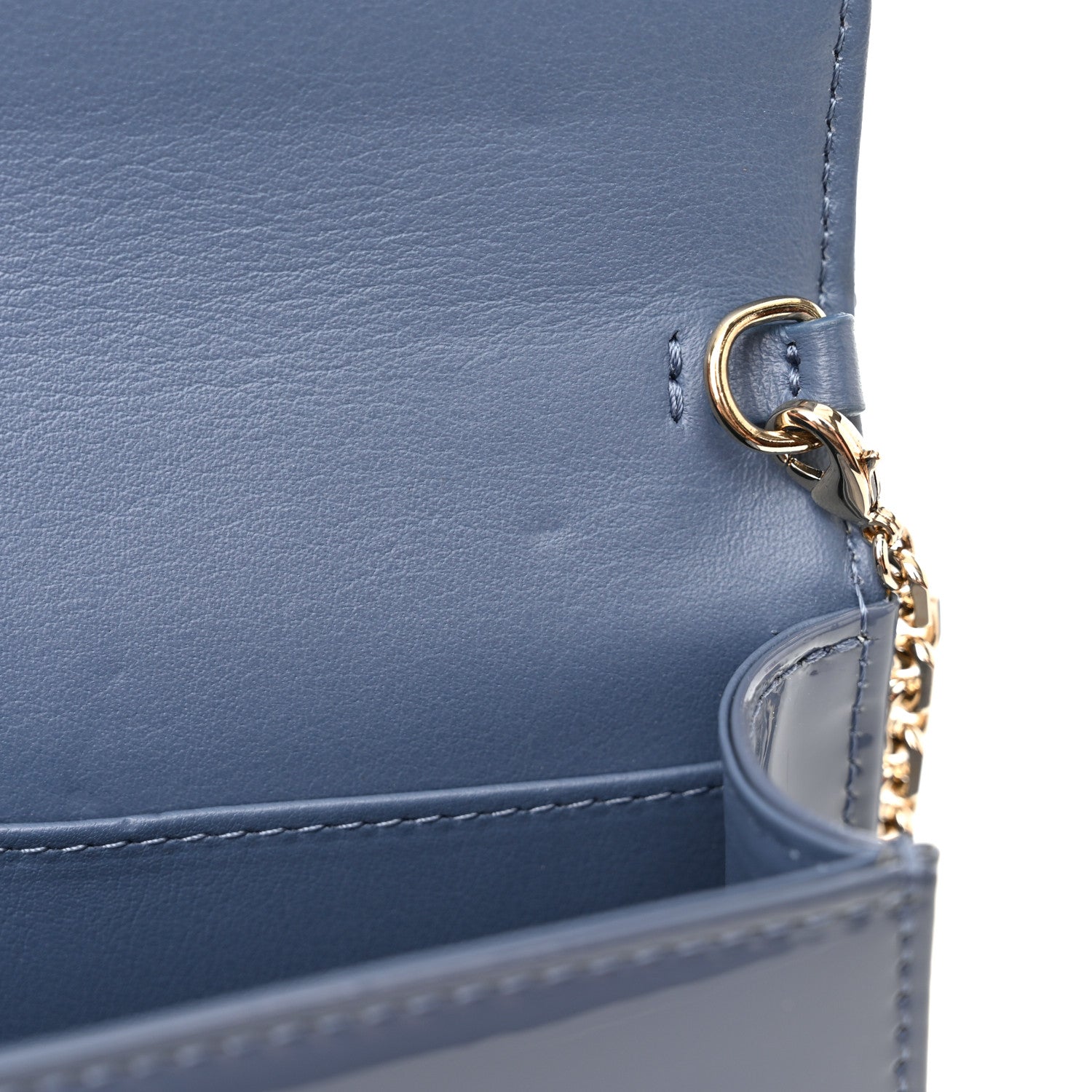 Christian Dior Patent Cannage Lady Dior Convertible Clutch Cloud Blue 11 of 12