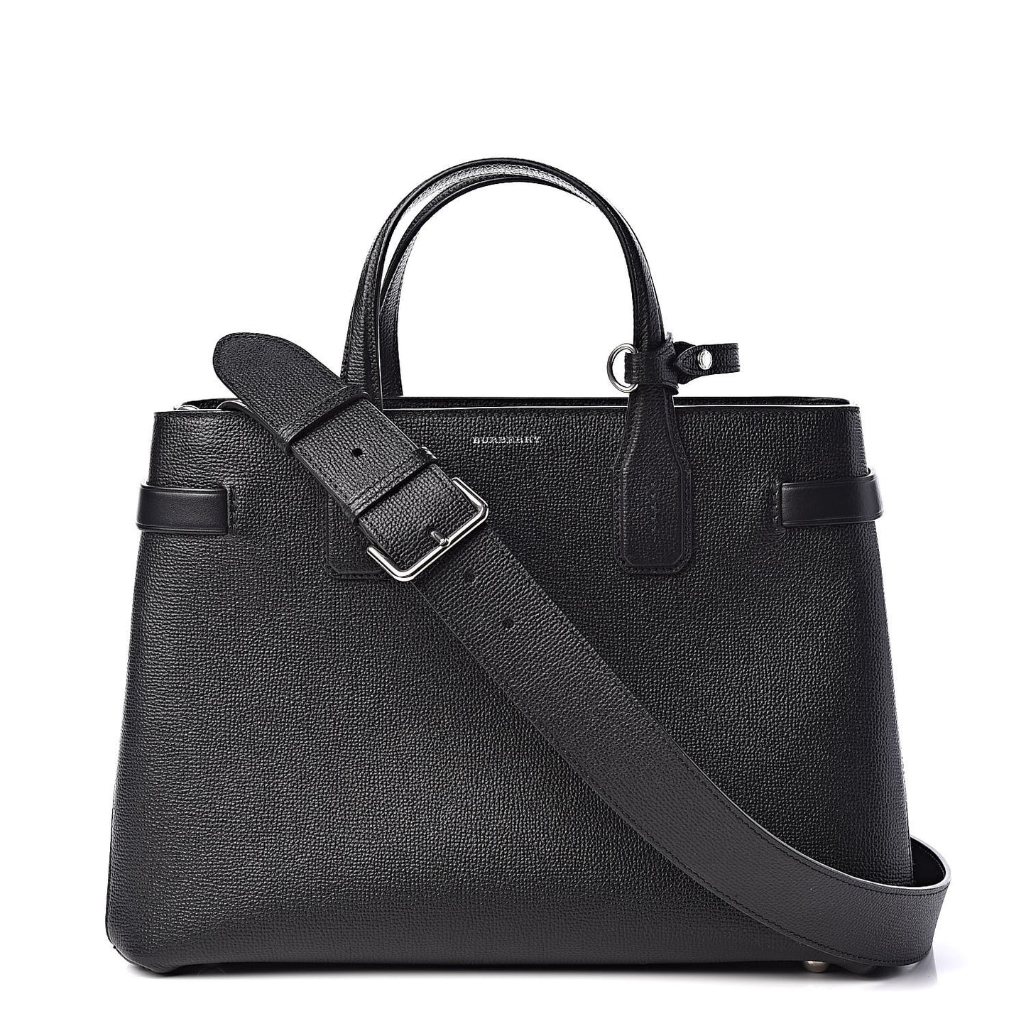Derby Calfskin Vintage Check Medium Banner Tote Black
