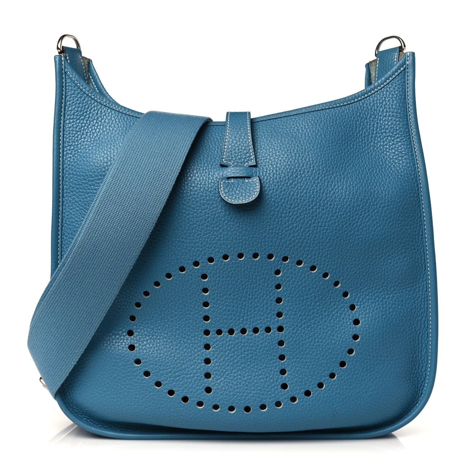 Hermes Taurillon Clemence Evelyne III GM Blue Jean 1 of 9