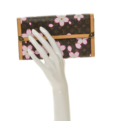 Louis Vuitton Monogram Cherry Blossom Porte Tresor International Wallet Brown 2 of 6