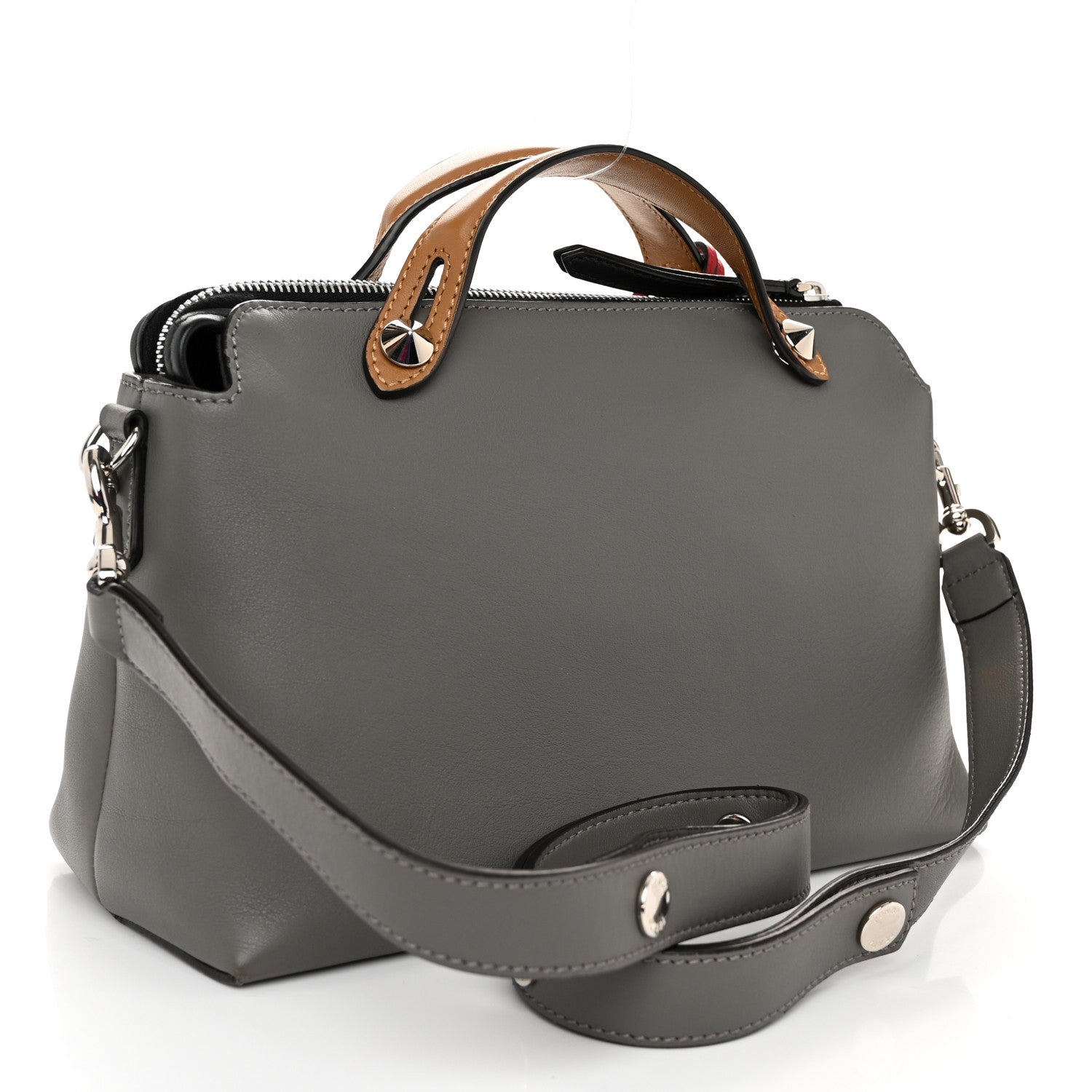 Fendi Vitello Dolce 4 Color Medium By The Way Boston Bag Argilla Fragola Multicolor 3 of 11