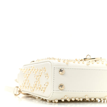 Christian Dior Lambskin Pearl Cannage Micro Lady Dior Latte 8 of 10