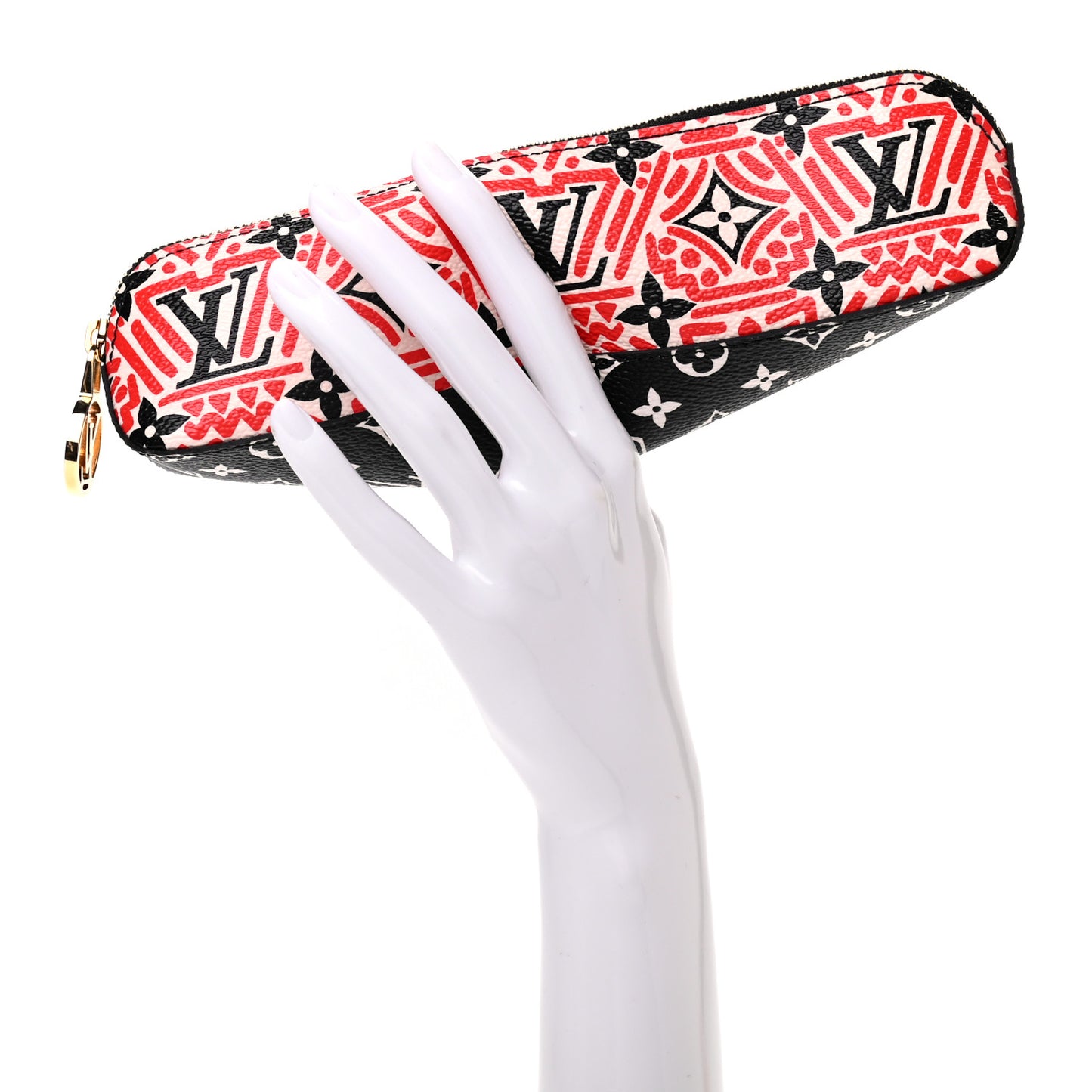 Monogram Giant Crafty Elizabeth Pencil Pouch Creme Rouge Black